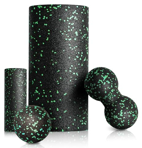 Faszienrolle Set Foam Roller Faszien Set mit Großer und Mini Faszienrolle Klein Faszienball und Duoball für Intensive Massage Faszien Training von Muskeln