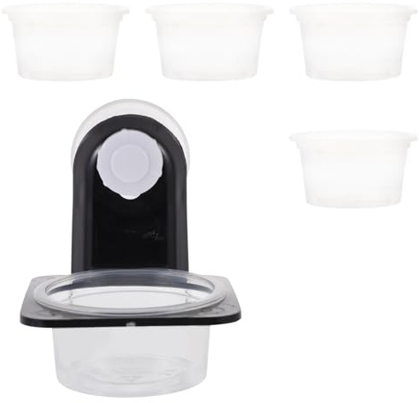 Healifty Comedero para Reptiles Portátil y Liviano de Plástico Negro Diseño de Taza Única Adecuado para Alimentación y Agua en Terrarios