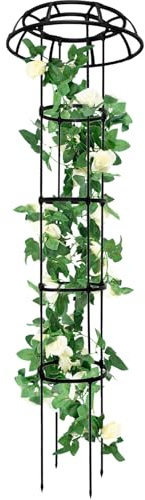Enrejado De Jardín Trepador – 65 Pulgadas Soporte para Plantas De Metal | Estructura Ajustable Y Resistente Frijoles, Calabacín, Pepinos, Rosas, Vides, Clemátides Y Plantas Decorativas