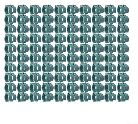 Confezione da 100 clip per serre per tubi da 16 mm, fibbie in plastica con presa forte per tenda da esterno, chiusure a scatto resistenti alle intemperie per