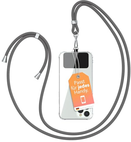 EAZY CASE - Handykette Universal [KOMPATIBEL MIT JEDEM Handy] - Handyband & Schnur zum Umhängen - Handyhülle mit Kette - Handy Umhängeband - Phone Strap Schnur - Lanyard Handy Kordel - Phone Chain