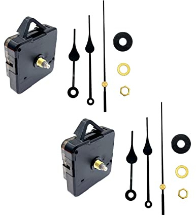JZK 2 x movimento silenzioso, funzionamento a batteria, codolo corto con lancette per orologio da 20-30 cm, orologio da parete senza ticchettio, movimento al quarzo