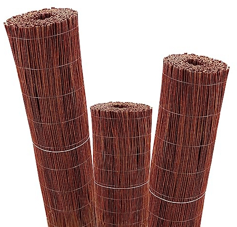 Aquagart Esterilla de mimbre, de mimbre, diferentes alturas, protección visual natural para jardín, balcón y terraza, valla de mimbre con tensión de alambre, valla de protección visual (5 m x 80 cm)