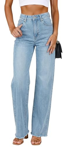GRAPENT Women's Clothing Women's Fashion Work Pants for Women Womens Jeans Jeans for Women High Waist Stretchy Ice Blue Large Fits US Size 12 to 14