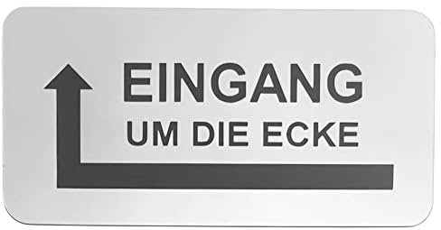 Hinweisschild Eingang um die Ecke Pfeil Links Rechts Selbstklebend 4 Größen Silber (150x75mm Eingang Links)