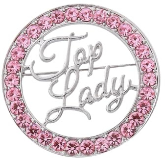 Women Brooch Pink Diamond Top Lady Letters Social Broach TLOD Pin Gifts Jewelry
