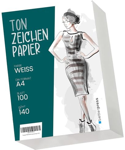 Papel de tono, blanco, DIN A4, 140 g, papel para manualidades, papel para impresora, cartón A4, blanco, para manualidades y diseños, papel de scrapbook-papel (100)