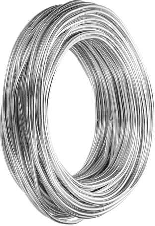 PATIKIL Alambre Bonsái de 4 mm, 1 Rollo Alambre Floral de Aluminio Anodizado, 29 Metros, para Fijar Ramas de Jardinería, Árboles, Formación Bonsai, Color Plata