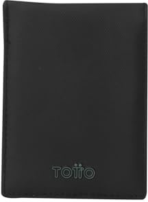TOTTO - Cartera Tarjetero Hombre, Modelo Dual S, Medidas 7.5 x 10.5 x 1 cm, Billetera y Tarjeteros, 2 Cuerpos, con Sistema de Bloqueo RFID, Tamaño Compacto, Cierre de Solapa Imantado, Color Negro