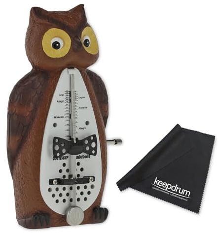 Wittner taktell uggla 839031 mekaniskt utdragbar metronom med keepdrum mikrofiberduk