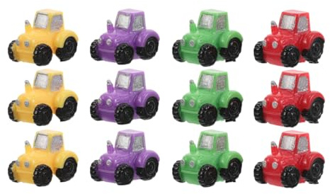 ibasenice Lot de 12 Figurines De Tracteurs Miniatures en Résine pour Maison De Poupée Décorations Réalistes De Micro-Paysage Et Jardin Féérique Modèles De Véhicules Agricoles Colorés