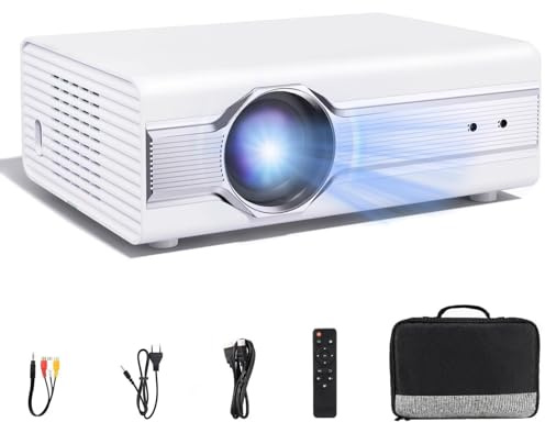 Mini proyector [Auto Keystone] 1080P Proyector Portátil con WiFi 6 y Bluetooth bidireccional, 25000L Proyector para cine en casa, con altavoz, compatible con Smartphone, HDMI, USB, AV, TV Stick, PS5