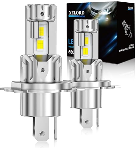 XELORD LED H4 Lampadine Auto 12000LM 60W 6500K Bianco Freddo, Fari Abbaglianti e Anabbaglianti, Plug and Play, Sostituzione per Lampade Alogene, Kit da 2 Pezzi