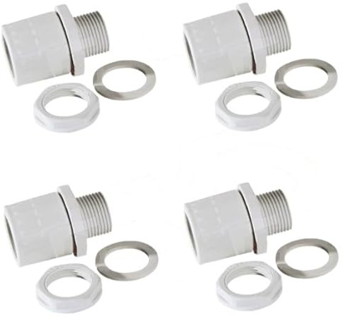 Set 4 pezzi - Raccordo Stagno Tubo Scatola 16mm IP65 Grigio RAL7035 con Dado Metrico