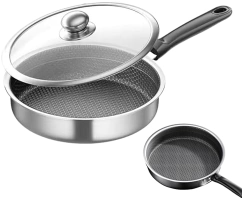 Stekpannor Med Nonstick-yta Induktionskokkärl med Genomskinligt Lock