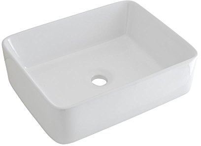 Milano Rivington Modern White Ceramic Countertop Bathroom Basin Sink - 480mm x 370mm