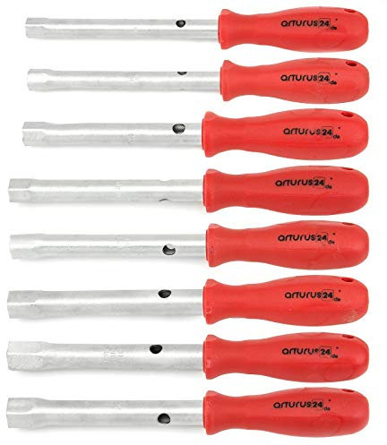 Rohrsteckschlüssel Set 10, 11, 12, 13, 14, 15, 16 und 17 mm Schlüsselweite Steck-Schlüssel Griff Seckskant Rohrschlüssel