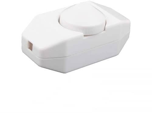 CABLEPELADO Potenciómetro regulador de luz con Interruptor, Dimmer, Interruptor regulador de intensidad, Atenuador de luz, Apto para: 1-40 vatios, 230 Voltios, Conexión por soldadura, PVC, Blanco
