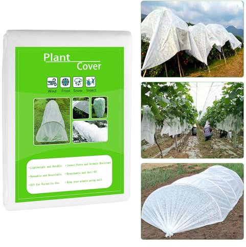 Garden Plant Fleece Frost Protections 2M*5M, 30gsm Horticultural Fleece Covers, Plant Freeze Protection Covers, Garden Fleece Protect Plants from Harsh Weather, Birds and Pests
