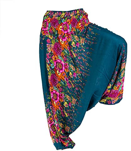 PANASIAM Aladin Pants Flower Blue, XL