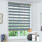 JOYENG Motorized Zebra Blinds,Dual Layer Shades with Privacy Light Control, Smart with Alexa Google,Electric Horizontal Blind,Rechargeable Remote Shade for Windows,Customized Size(Luxury Grey)