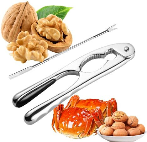 YongSral Nussknacker Walnüsse, Nussknacker Haselnüsse mit Walnussnadeln, Walnussknacker, Nussknacker Edelstahl, Haselnussknacker, Edelstahl Nußknacker, Geeignet Nüssen, Nussbaum, Meeresfrüchte (B)