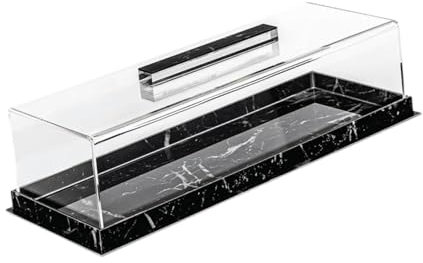 Milageto Vetrina per Pasticceria da Forno, Vassoio per Dolci, Piatto da Portata per Dolci, Vassoio per Feste di Compleanno, Baby Shower, Biscotti, Nero