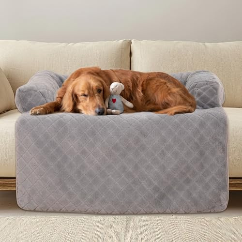 PAWBOSE Hundebett für Sofa,100x88cm Hundebett Grosse Hundedecke, Sofaschutz, Waschbar und Rutschfest Hundekissen, Hundecouch für Kleiner Mittelgroße Grosse Hunde, Grau