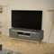 ML-Design TV-Schrank, 120x40x46 cm, Grün-Natur, Fernsehtisch mit 2 Türen, Schublade, Ablage, Kiefernholz-Füße, Natürliches Design, TV Lowboard für Wohnzimmer, Fernsehschrank für Fernseher bis 55 Zoll