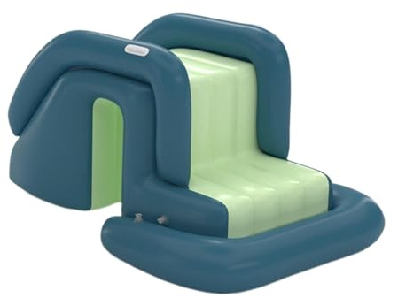 Inflatable Pool Slide, Giant Water Slide, Pvc Material, Quick Setup Backyard SummerFun for Kids and Adults for Backyard Pool Parties185x90x94cm Green Yellow