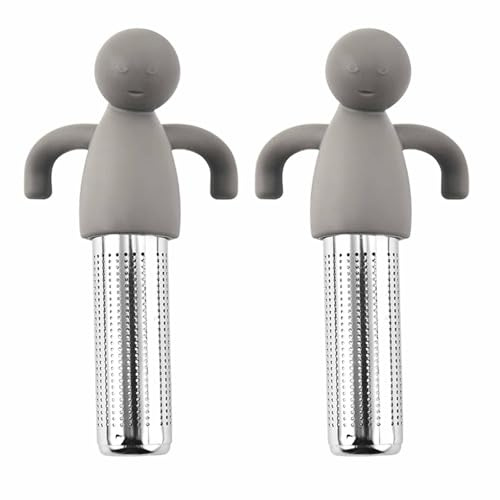 2PCS Stainless Steel Tea Strainer, Fine Mesh Loose Tea Infuser for Cup & Mug, 304 Food-Grade Reusable Tea Ball with Silicone Handle