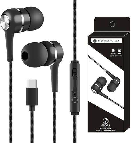 liuchanghe Auriculares In Ear, Auriculares USB C con Micrófono, Cascos USB c para Todos los Dispositivos de Headphones de Tipo C
