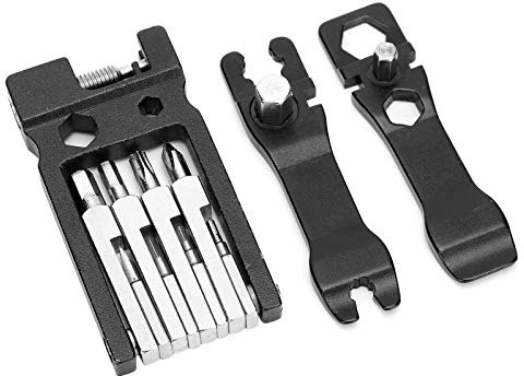 Vnbuimzls Juego de herramientas de reparación de bicicletas 20 en 1, herramientas de reparación multiusos para bicicletas de montaña, diseño plegable portátil con casquillo hexagonal y