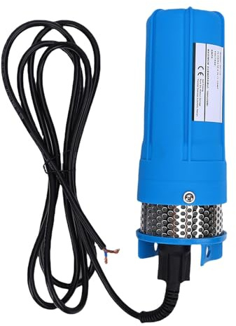 Walfront Bomba Sumergible Solar para Pozos Profundos de 96 W, 1,7 GPM, de Elevación de 70 M, Profundidad de Inmersión de 30 M, con Salida de 1/2 Pulgada para Riego Agrícola, Pozos (DC24V)