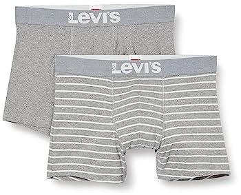 Levi's Lot de 2 boxers pour homme, gris, XL