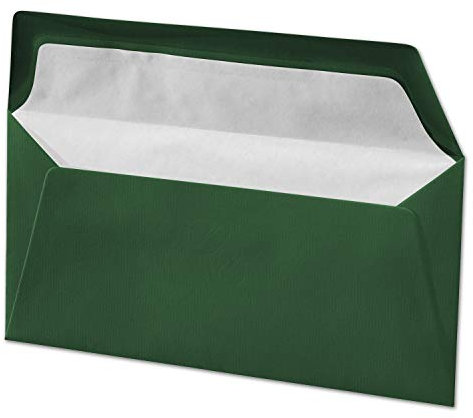 ARTOZ 25x Briefumschläge DIN Lang - Racing Green (Dunkelgrün) - 100 g/m² SEIDENFUTTER - (DL C5/C6) 220 x 110 mm - Nassklebung - Blickdicht - für Einladungen, Hochzeit, Geburtstag