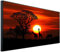 Ecowelle Infrarotheizung mit Bild | 1200 Watt | 60x120 cm | Infrarot Heizung| | Made in Germany| d 120 Afrikanischer Sonnenuntergang