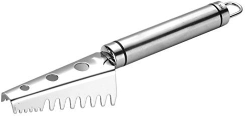Ecailleur À Poisson Professionnel En Inox, Grattoir En Acier Inoxydable Dentelé Pour Enlever Efficacement Les Écailles De Poissons Pince, 20.5X8Cm