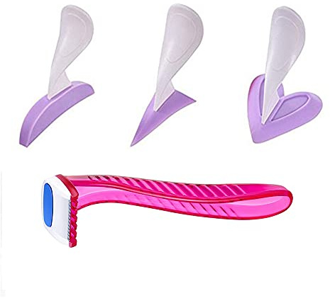 SmarTopus Afeitadora recortadora de bikini para mujer, afeitadora privada dedicada, maquinilla de afeitar de vello púbico y plantilla de afeitado de bikini, herramienta de modelado íntimo femenino