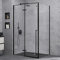 doporro Duschkabine Duschabtrennung schwarz 80x100x195cm Eckdusche ESG-Sicherheitsglas Klarglas inkl. beidseitiger Easy-Clean-Beschichtung Ravenna64