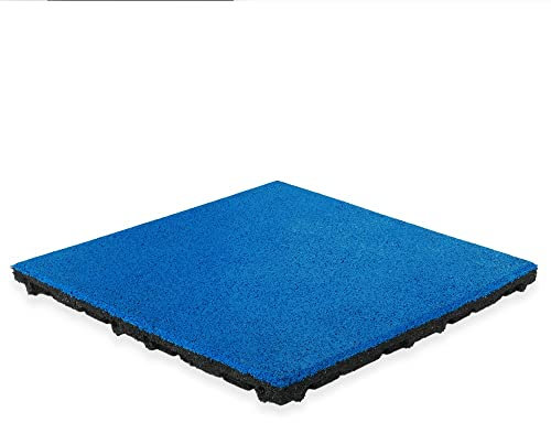 Vivol EPDM Fallschutzmatte 45mm 50x50cm - HIC 1,5m TÜV, Reach und Brandschutzklasse CFL-S1 (Hellblau)
