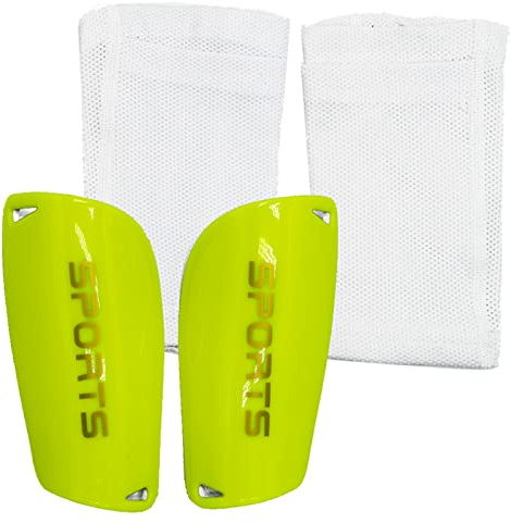 Espinilleras de fútbol, Fútbol Espinilleras Calcetines, con Mangas Elásticas Protección Integral Niño Juventud Partido de Futbol, protección EVA Cushon Reduce Golpes y Lesiones-Talla S