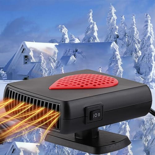BSWL Portable Car Heaters that Plug Into Cigarette,150W 12V Heater for Car Heater for Winter Fan Windshield Defroster 2 In 1 Fast Heating/Cooling Mini Car Demister for all Van Campervan Car
