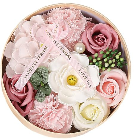Caja de regalo de flor de jabón de rosa artificial, pétalo de rosa perfumado para baño, decoración de flores para regalo de flores para boda, día de la madre, día de San Valentín, día del maestro