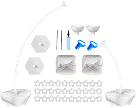 D-GROEE Balloon Arch Kit 8ft & 5ft, Free Bending Shape Plastic Half Arch Balloon Stand with Water Fillable Bases/Balloon Pump for Wedding Birthday Baby Shower Valentines Party Decorations A