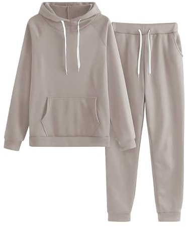 IQYU Modern sportdräkt dam joggingdräkt dam set med huvtröja tvådelad vinter varm huvtröja sportbyxor fritidsoverall sweatshirt med huva joggingbyxor hemmadräkt stora storlekar tracksuit