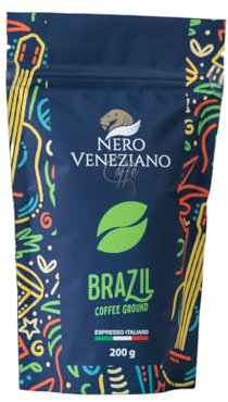 Nero Veneziano Brazil, Caffè macinato MOKA, Confezione da 200 g