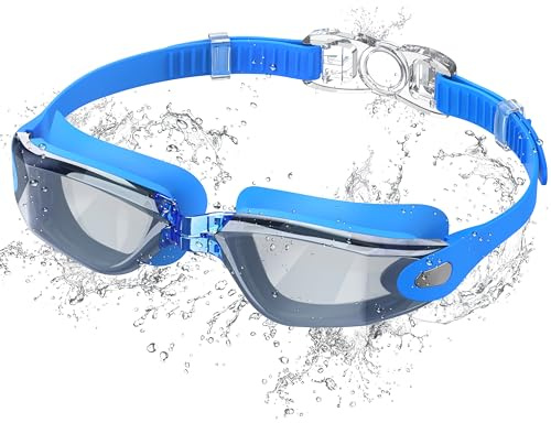 Ambienden Swimming Goggles Adults & Youth - Anti-Fog HD Lens, UV Protection, Waterproof Seal for Training, Beach/Pool - Secure Fit Unisex Goggles Swimming Men & Women-YJ-BL