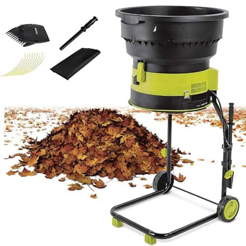 Broyeur de feuilles sans lame,Broyeur de feuilles électrique,Broyeur de jardin électrique 2500 W,pour un rapport de réduction de 17:1,Grande ouverture d'entonnoir,40mpowercord