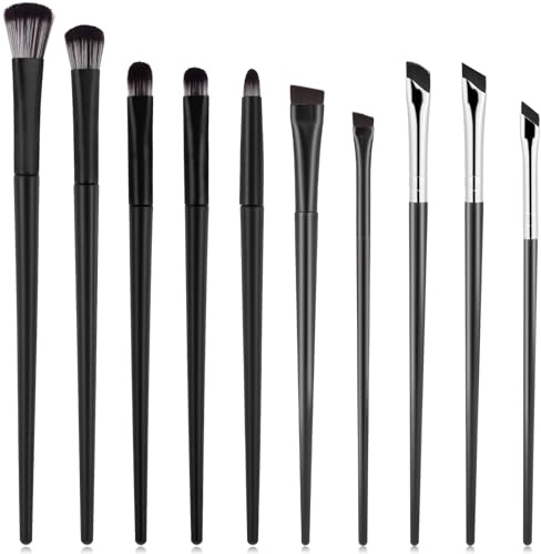 Hariendny Eyeshadow Brush Set10Pcs Professional Eye Makeup Brushes Kit with Angled Eyeliner Tool Eyes Applicator Tools Eyeshadow Brushes Highlighter Brush Flat Eyebrow Tool for Precision Eye Makeup